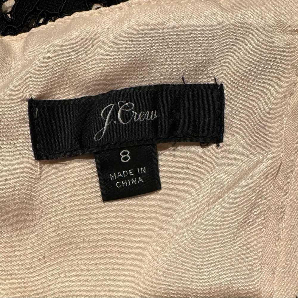 J. Crew Dress Black Lace Overlay Nude Lining MIDI - Picture 14 of 16